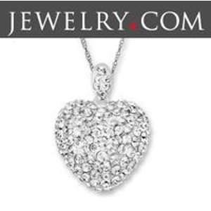 Heart Pendant with Swarovski Crystal in Sterling Silver