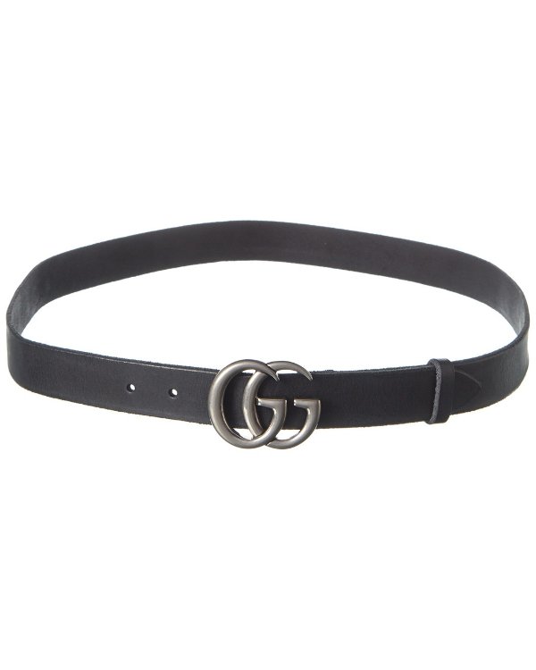 Double G Buckle Leather Belt