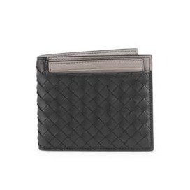 - Woven Leather Bifold 拼色钱包