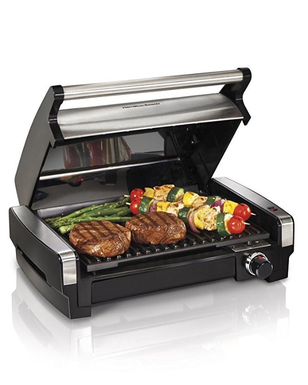 (25360) Electric Smokeless Indoor Grill & Searing Grill with Removable Plates