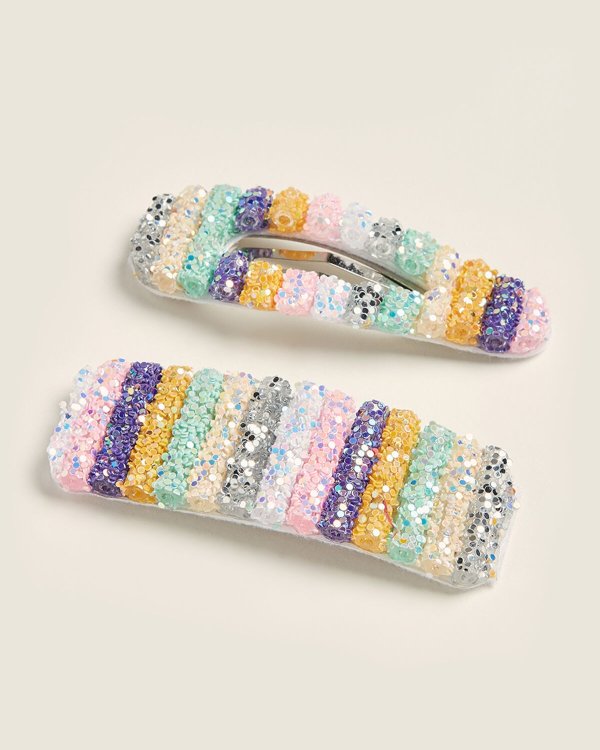 (Girls) Two-Pack Rainbow Snap Clips