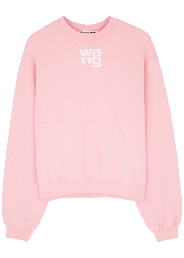 Pink logo cotton sweatshirt