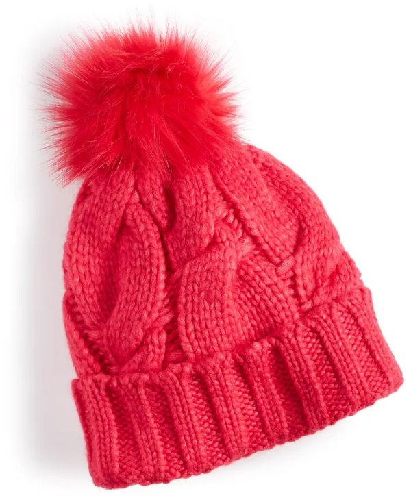 红色毛球冷帽