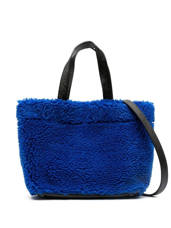small faux-shearling shopping tote