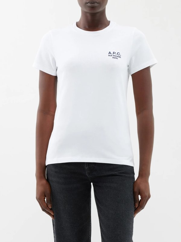 Denise logo-embroidered cotton-jersey T-shirt