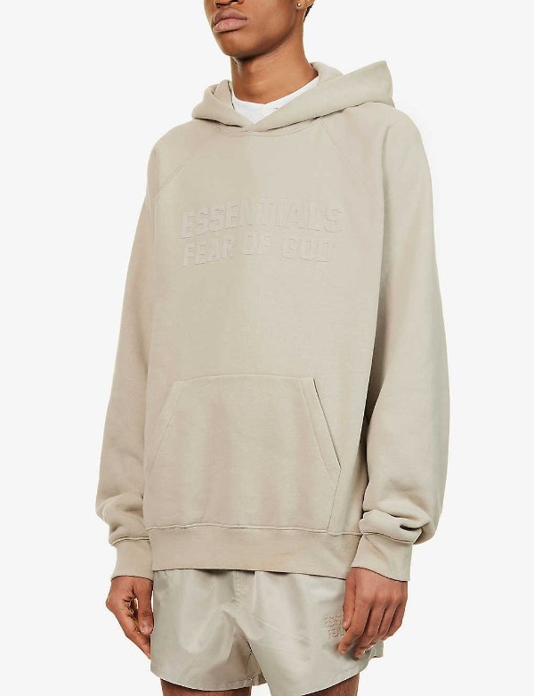 logo-print relaxed-fit cotton-blend hoody