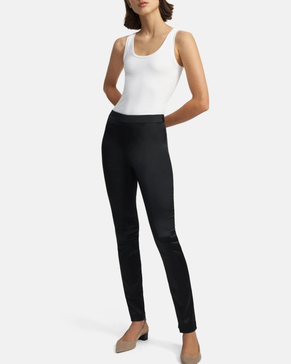High-Waisted Legging in Stretch Satin