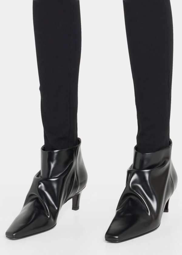 Slouched Calfskin Ankle Booties