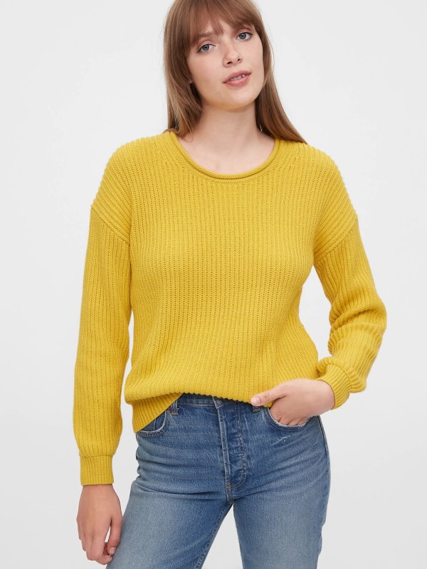 Relaxed Rollneck Shaker Sweater