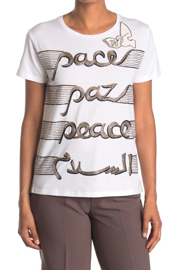 Natale Beaded Peace T-Shirt