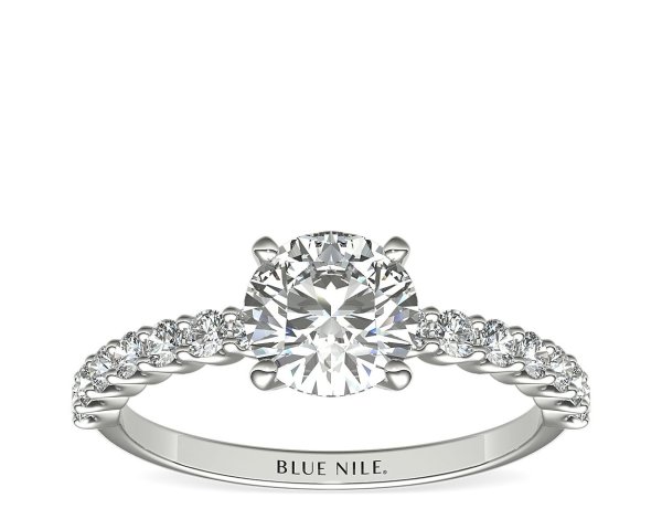 Petite Luna Diamond Engagement Ring in 14k White Gold (1/3 ct. tw.)