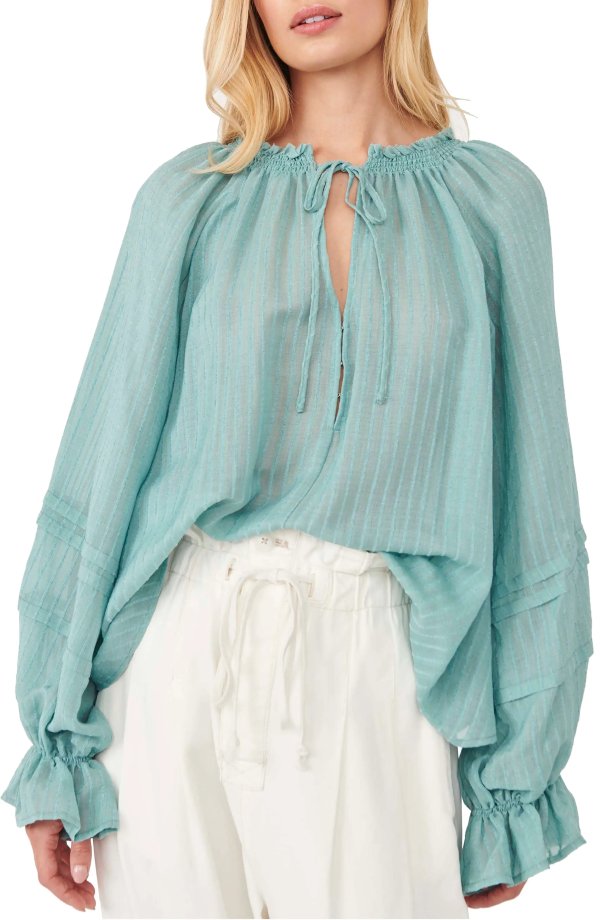Out of Town Split Neck Blouse