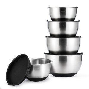 Stainless Steel Mixing Bowl Set, 5 pieces with Lids
