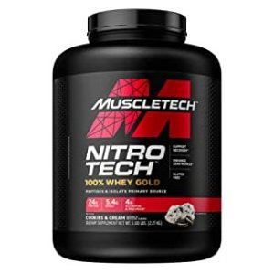MuscleTech Nitro-Tech乳清蛋白粉5磅 奶油饼干味 香草冰淇淋味