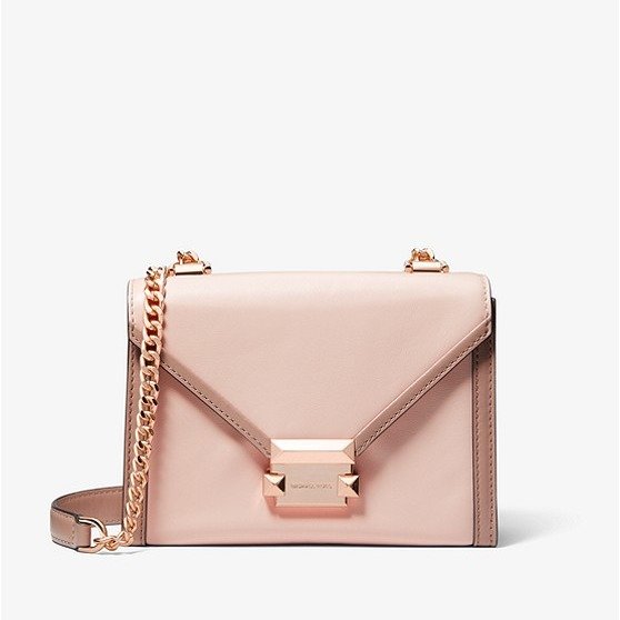 Whitney Small Two-Tone Leather Convertible Shoulder Bag