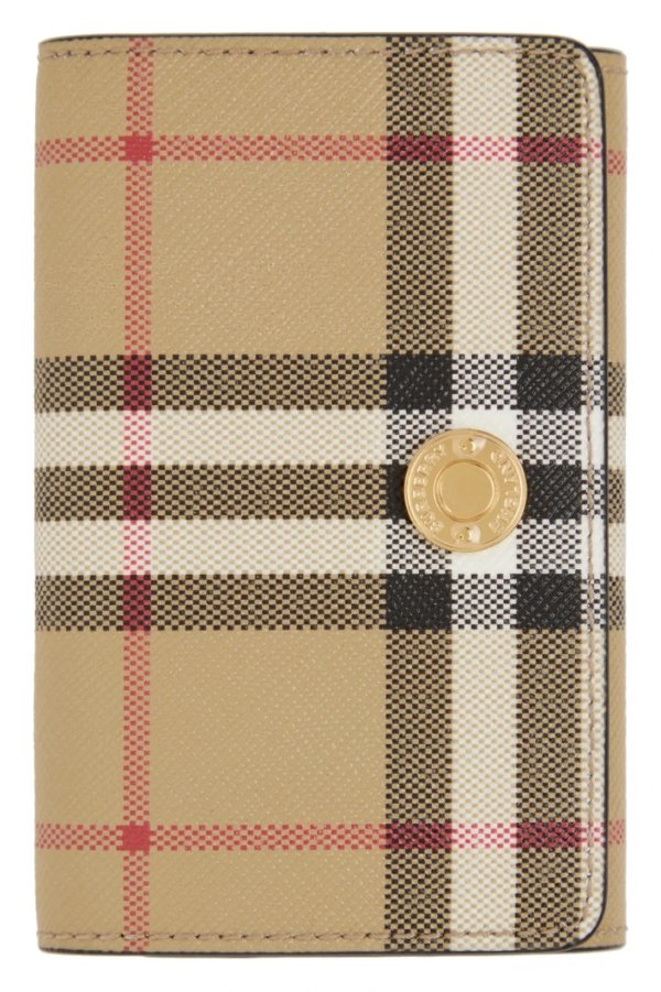 Beige Small Vintage Check Wallet