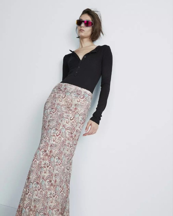 Wren Paisley Silk Skirt