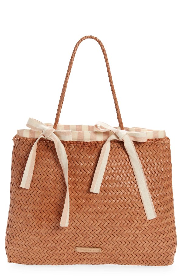 Medium Woven Leather Tote