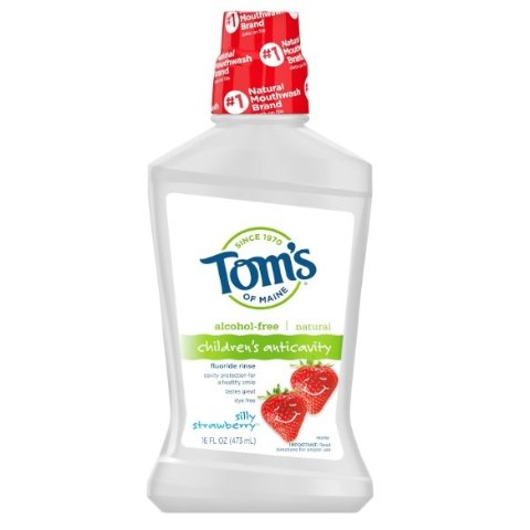 Tom's of Maine Children's Anticavity Fluoride Rinse Mouthwash, Silly Strawberry, 16 oz. 3-Pack