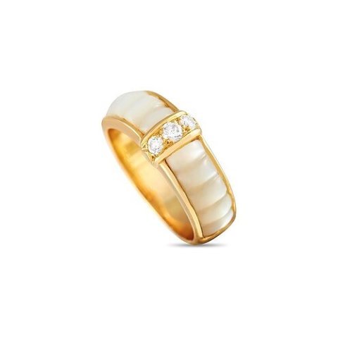van cleef & arpels18k 0.15 ct.带钻戒指