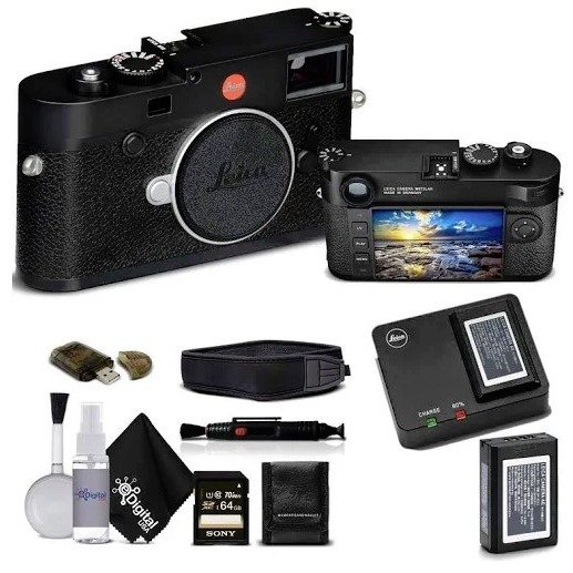 M10 Digital Rangefinder Camera (Black) with Sony 64GB Memory Card Bundle