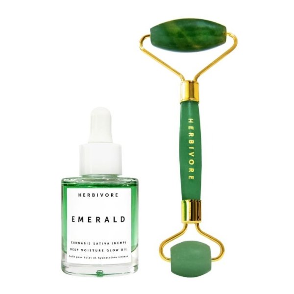 Emerald Oil + Jade Roller Glow Ritual Duo