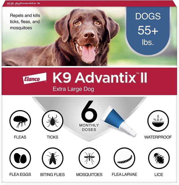 K9 Advantix II Flea, Tick and Mosquito Prevention for X-Large Dogs, Over 55 lbs