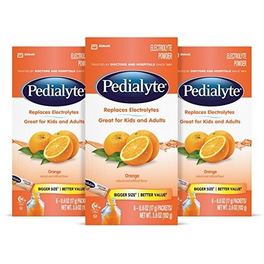 Pedialyte Electrolyte Powder, Electrolyte Drink, Orange, Powder Sticks, 0.6 oz, 18 Count