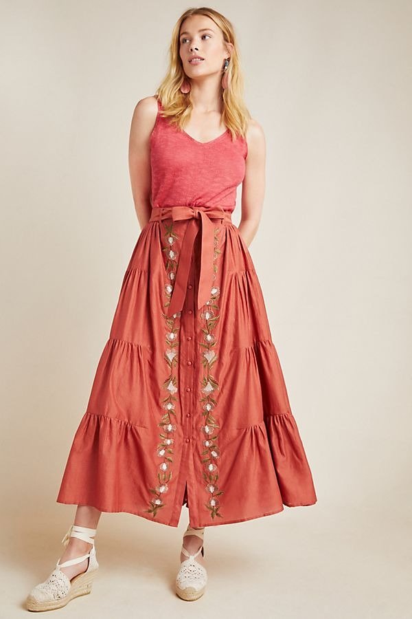 Auguste Embroidered Maxi Skirt