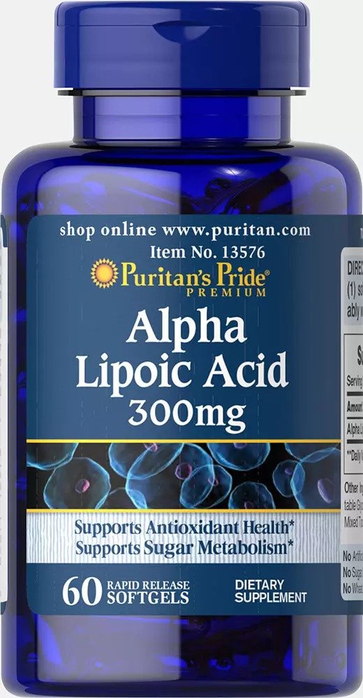Alpha Lipoic Acid 300 mg 60 Softgels | Lipoic Supplements | Puritan's Pride
