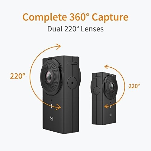 360 VR Camera Dual-Lens 5.7K HI Resolution Panoramic Camera with Electronic Image Stabilization, 4K in-Camera Stitching