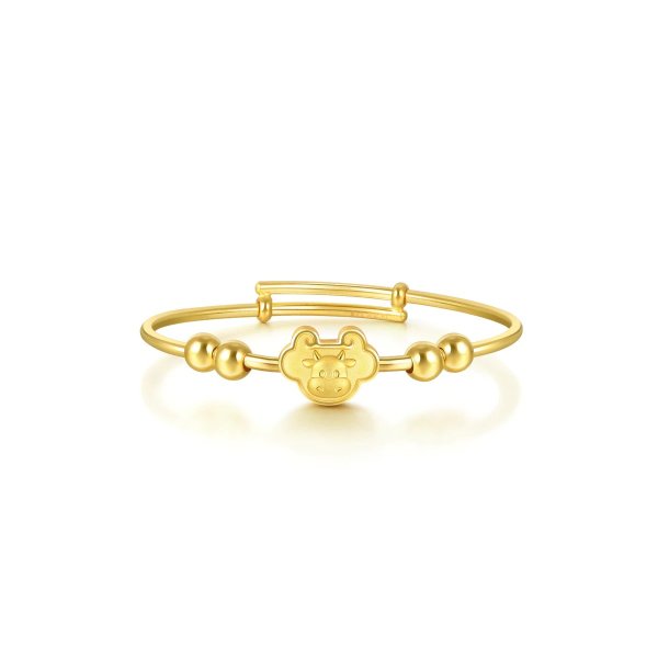 Chinese Gifting Collection 'New Born' 999.9 Gold Ox Baby Bangle | Chow Sang Sang Jewellery eShop