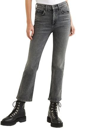 Hana cropped high-rise bootcut jeans