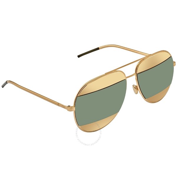 Split Gold, Green Mirror Aviator Sunglasses DIORSPLIT1 50000000