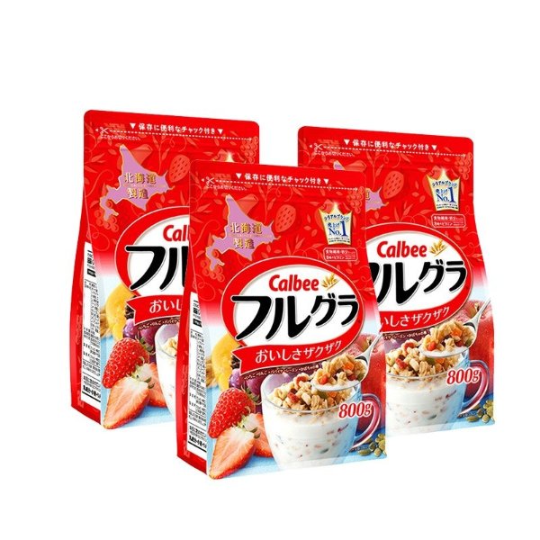 北海道产富果乐水果麦片800克*3袋