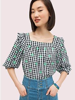 gingham voile top