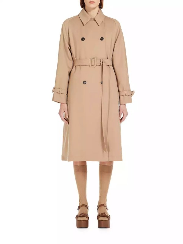 Wool-Blend Trench Coat
