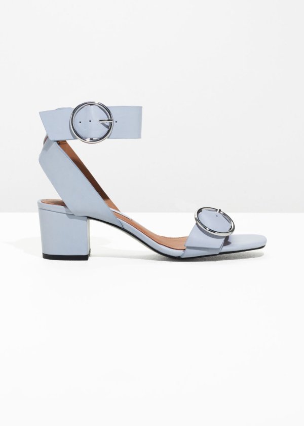 Circle Buckle Sandals - Light Grey - Sandalettes - & Other Stories US