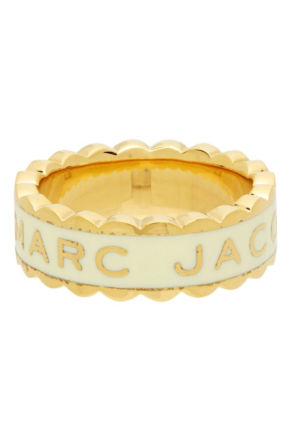 Gold & Off-White 'The Scallop Medallion' Ring