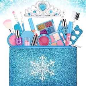 Princess Frozen Kids Makeup Kit for Girls, Washable Real Makeup Set