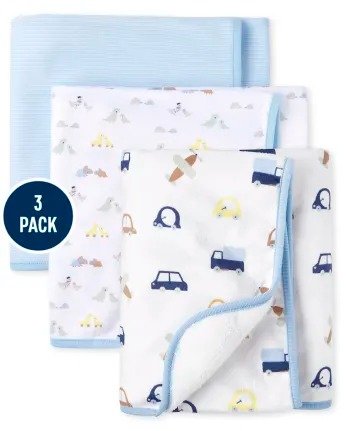 Baby Boys Transporation Cozy And Swaddle Blanket 3-Piece Set | The Children's Place