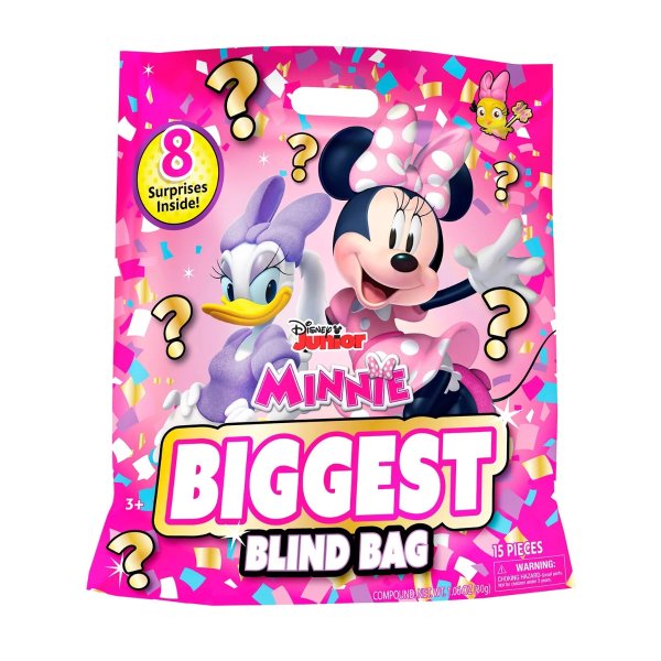 Disney Junior Minnie Mouse Biggest Blind Bag, 8 Surprises Inside, Kids Toys for Ages 3 up