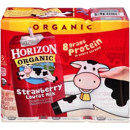 Organic Low Fat Strawberry Milk, 8 Fl. Oz., 6 Count