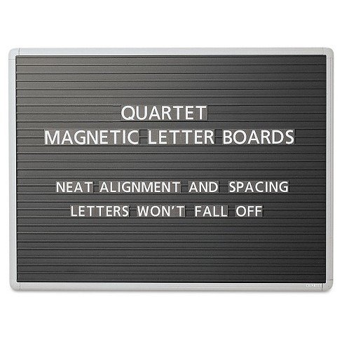 Quartet&#174; Magnetic Wall Mount Letter Board, 36 x 24, Black, Gray Aluminum Frame