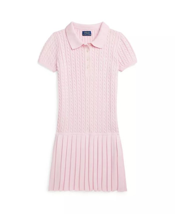 Big Girls Mini-Cable Cotton-Blend Polo Dress