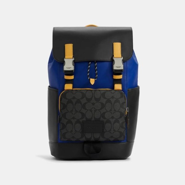 COACH Track Backpack In Colorblock Signature Canvas