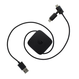 Griffin Retractable Charge/Sync Cable with MFI Lightning Connector & Micro USB