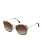 TF605 India Gold-Tone Cat Eye Sunglasses