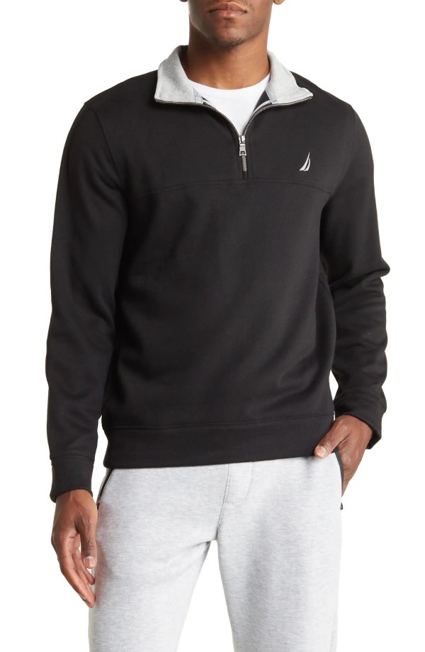 Piped Half Zip Pullover