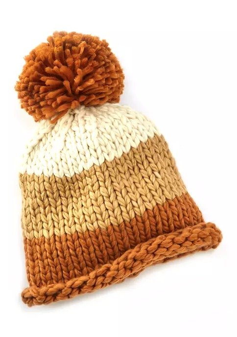 Chunky Knit Color Block Beanie